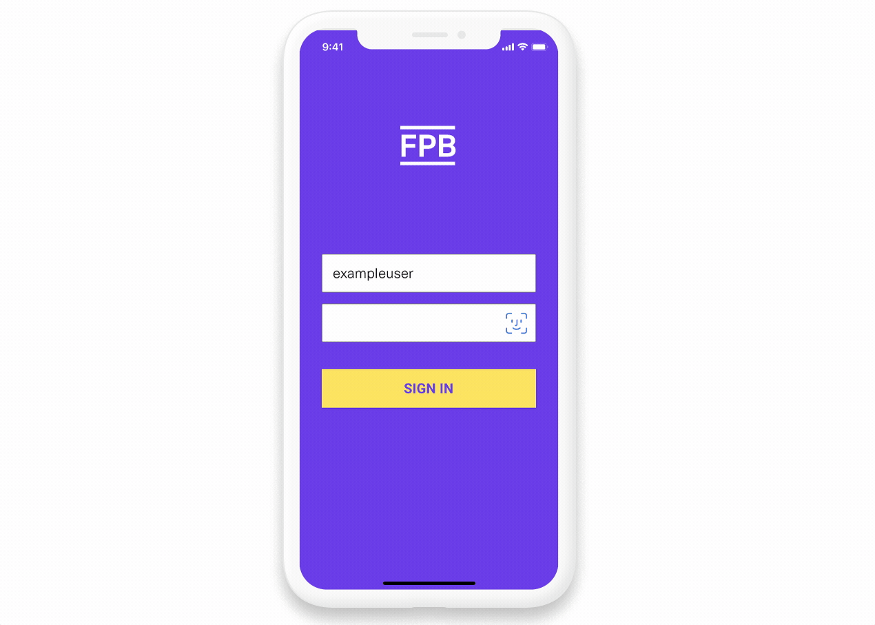 App2App Example Login Page]