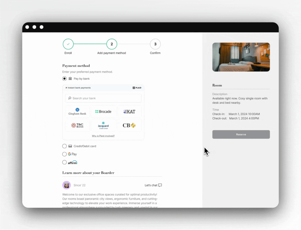 Example Embedded Institution Search search bar experience.