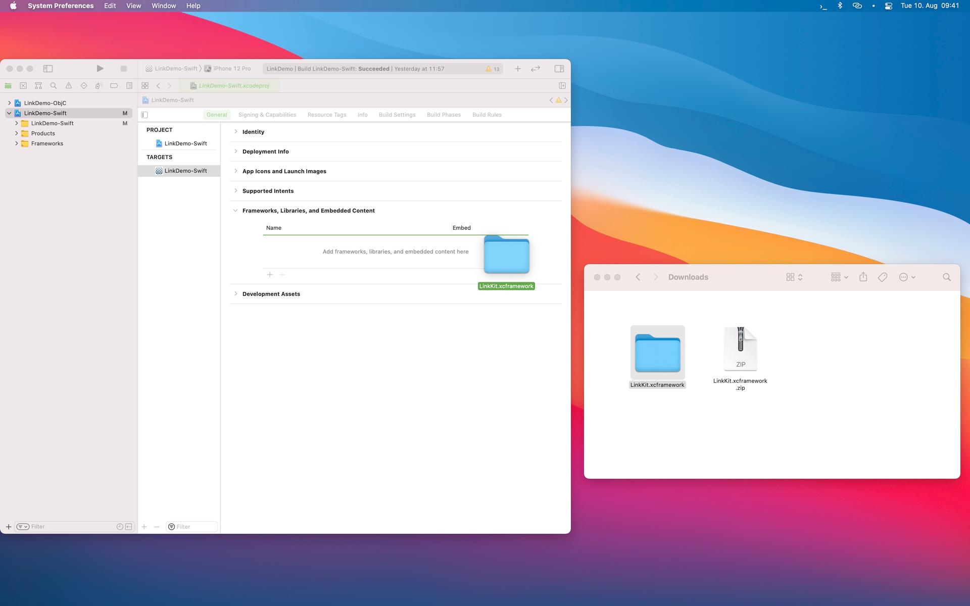 Embed LinkKit.xcframework