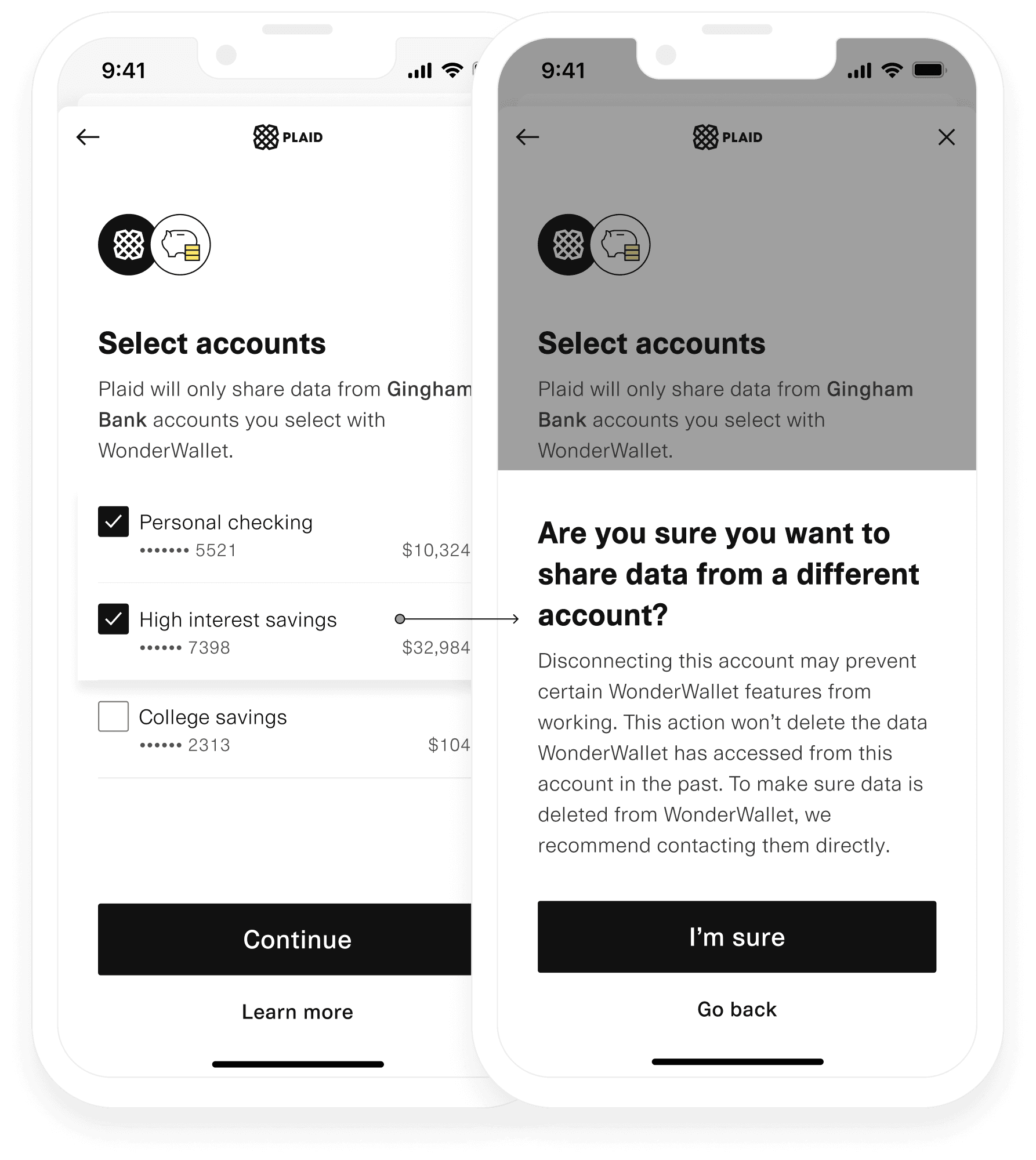 Image of Account Select v2 multi select update mode in Link