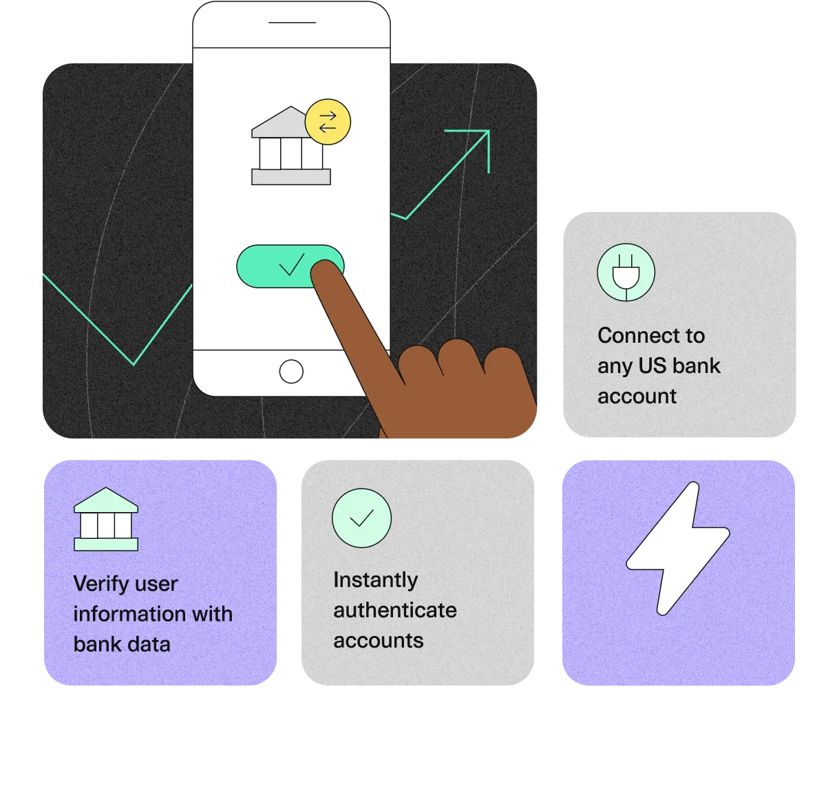finger pressing checkmark on mobile screen for quick onboarding