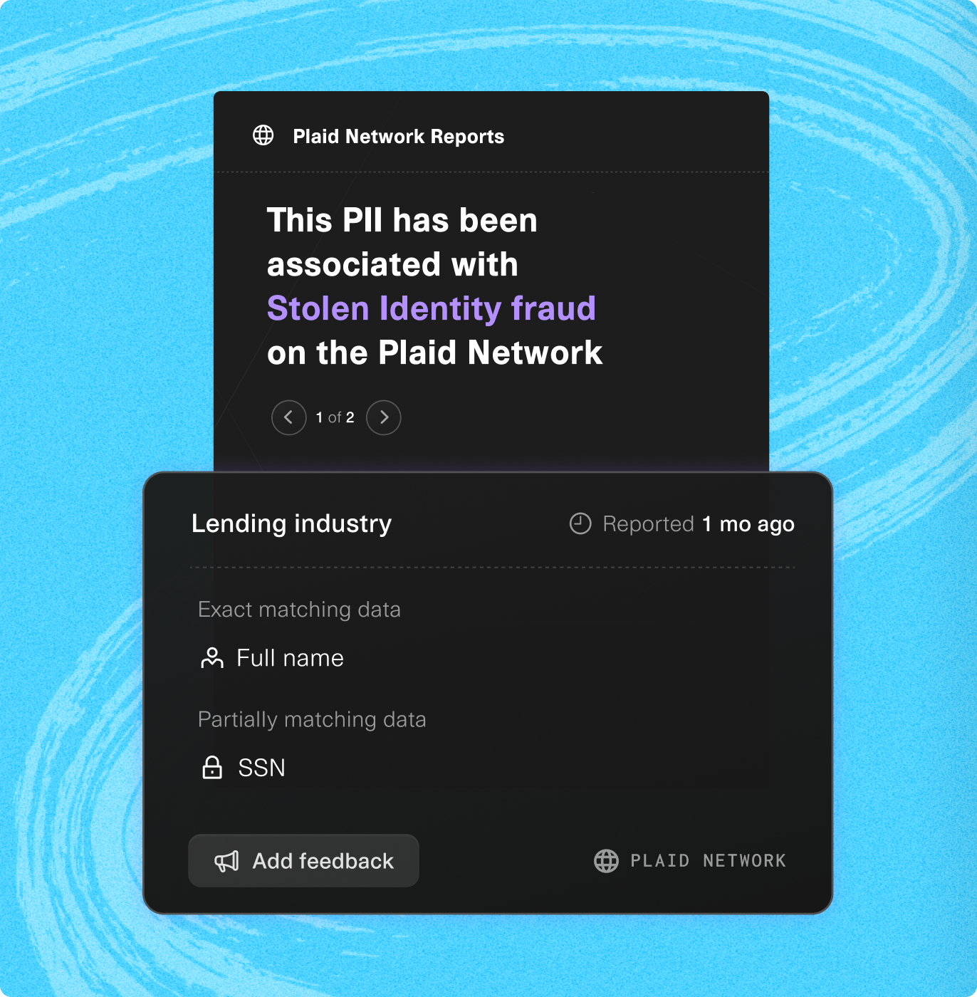 Plaid network stolen identity fraud report