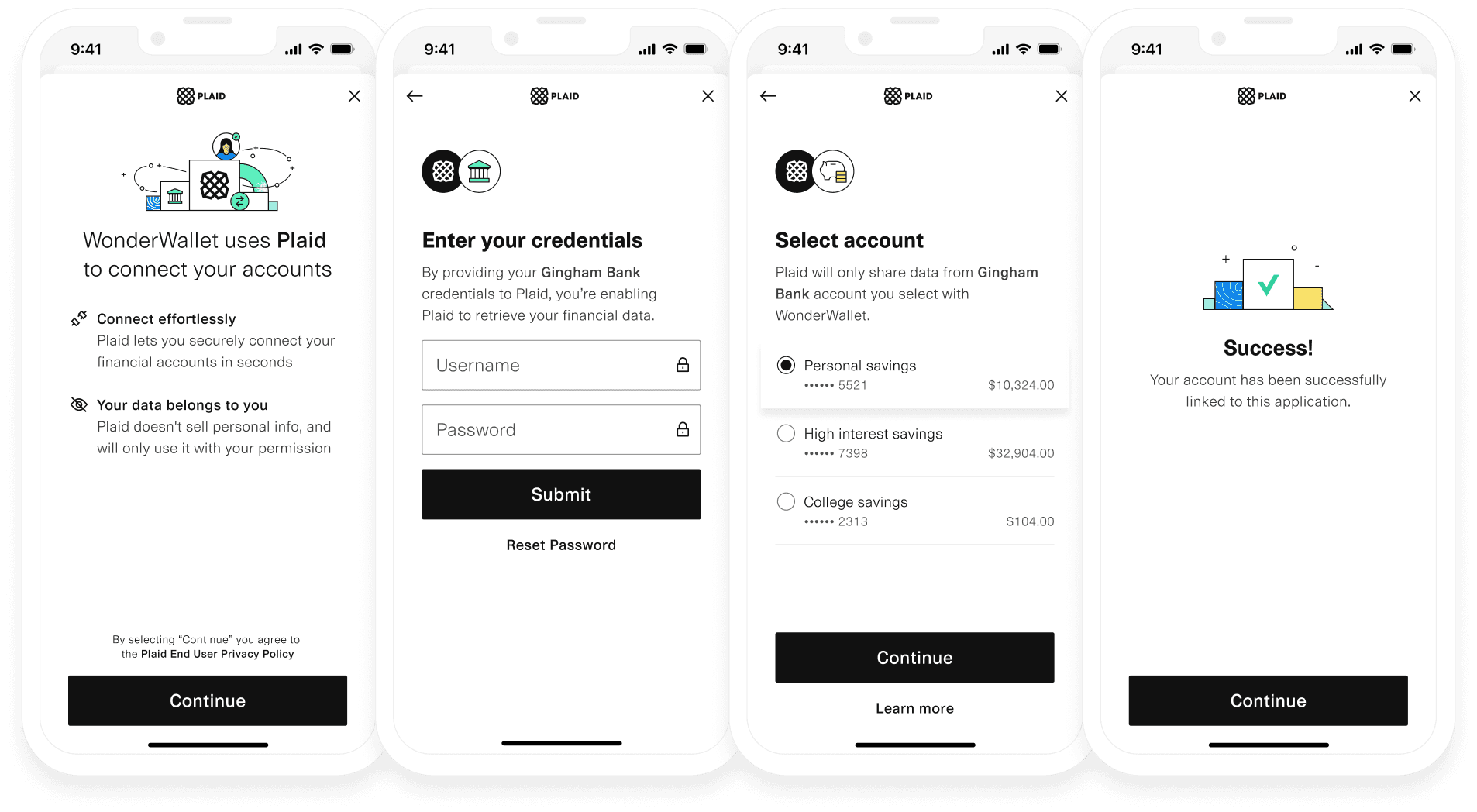 image of Plaid Link update mode flow
